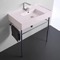Modern Console Sink, Pink Ceramic Sink, 32